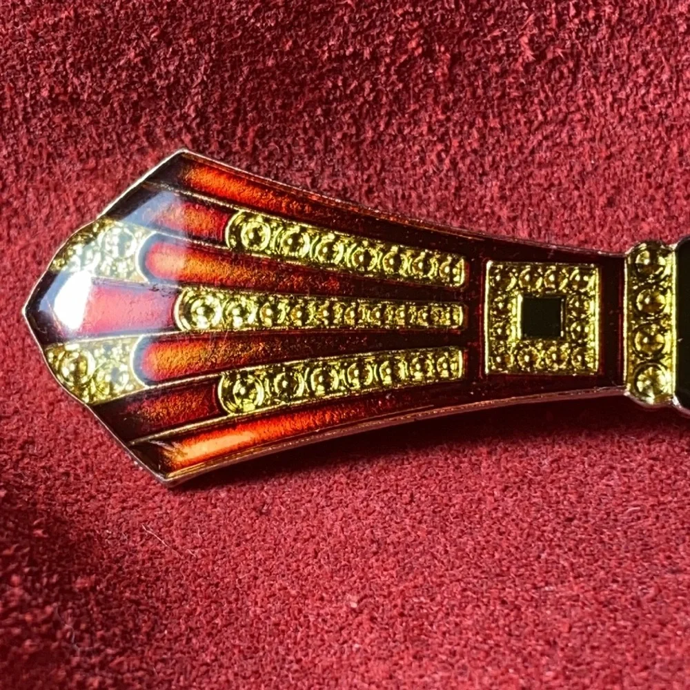 Vintage Pierre Bex Art Deco Enamel Bow Tie Pin Brooch